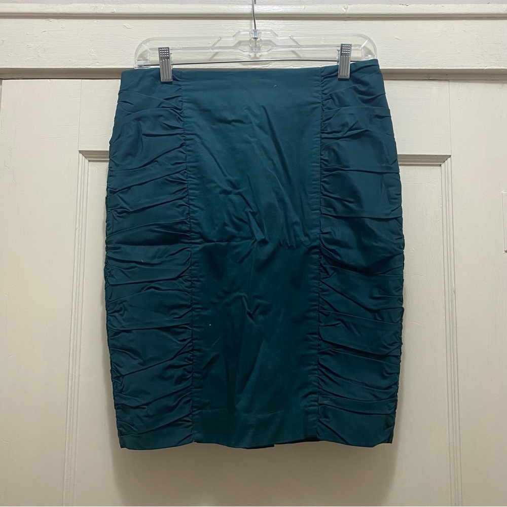 🎉Host Pick🎉 Anthropologie ruched teal skirt - Picture 3 of 6